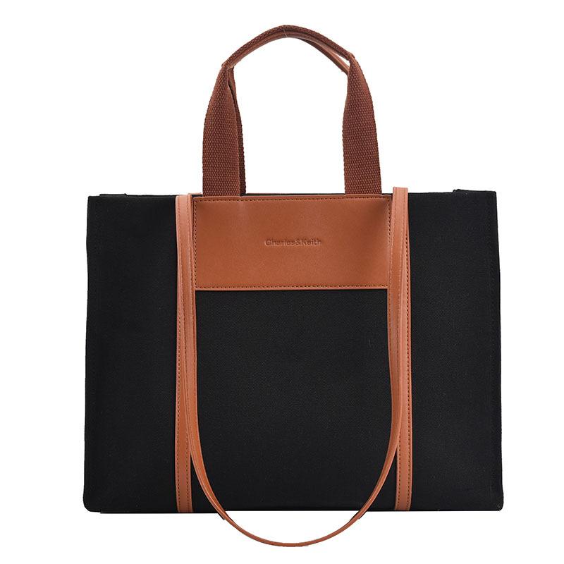 New Fashion Casual Canvas Bag Handheld Large Bag Commuter Versatile Women's Large Capacity Tote Bag