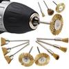 15Pcs/set Mini Grinding Accessories Wire Wheel Brushes T-shaped Brush Grinder Rotary Polishing Tools