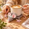 Soft Knitted Crochet Animal Coaster Cute Cartoon Cup Mat  Home Kitchen Table Decor