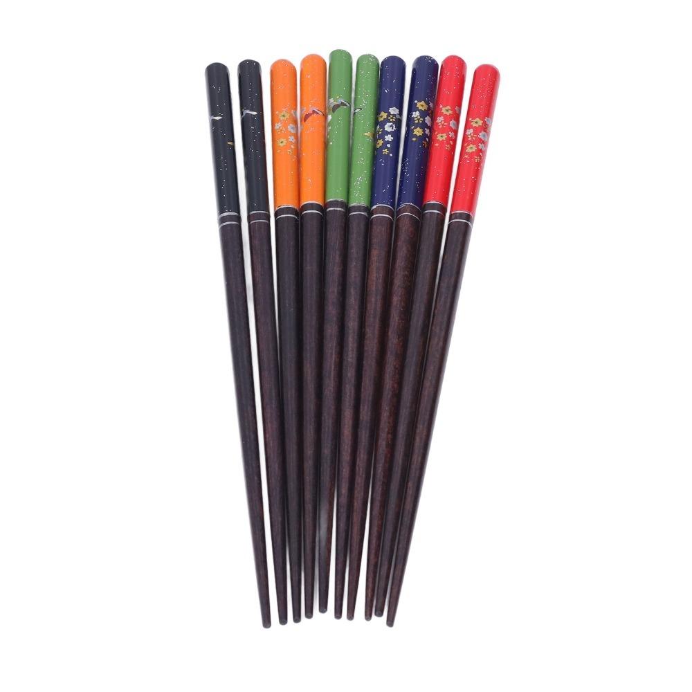 5Pair Colorful Finish Dining Chopsticks Smooth Meal Eating Sticks Food Chopsticks Restaurant