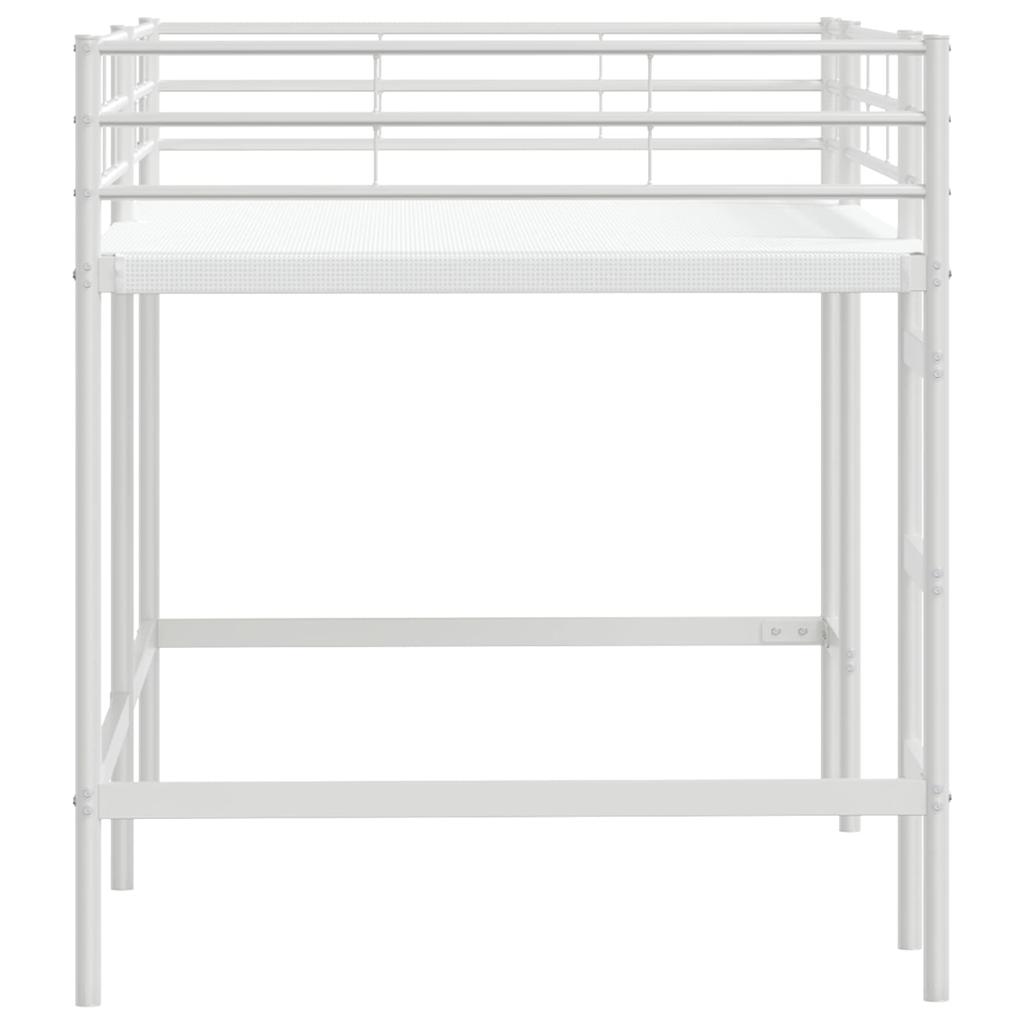 Kids Loft Bed White 79.5 x 200 cm Steel