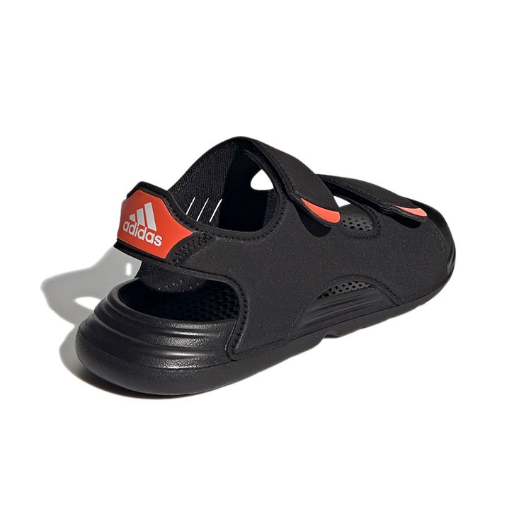 Adidas Swim Sandal Space Leather Kids Sandals Kids Sandals Black Orange FY8936