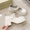 2025 Autumn New French Fairy Wind Pearl Platform Single Shoes Leather Shoes Internet Celebrity Korean Version Sweet Skirt Mary Jane Shoes