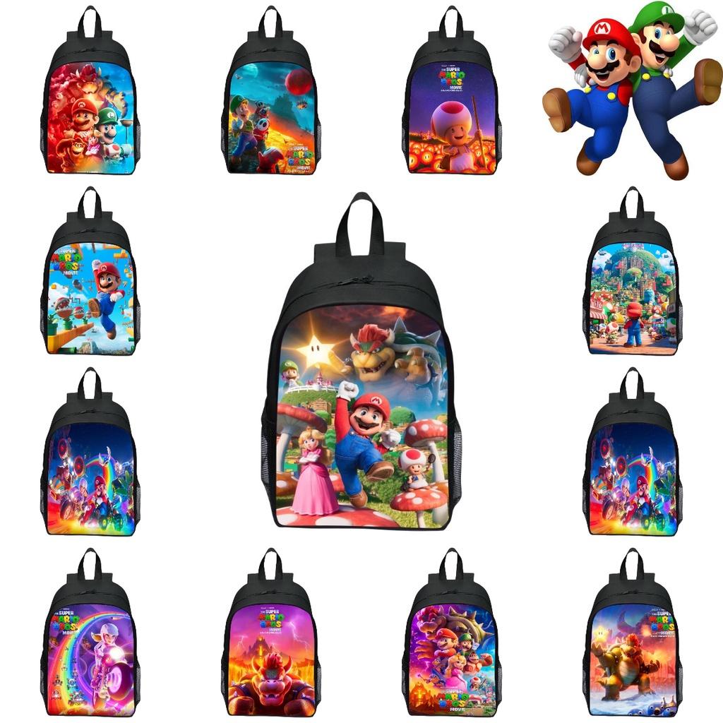 Детский рюкзак Super Mario 16 дюймов, милый и функциональный, ткань Оксфорд, индивидуальный дизайн