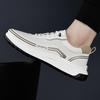 New Shoes for Men Leather Casual Shoes Breathable Microporous Sport Style White Flat Skate Shoes Youth Cool Sneakers
