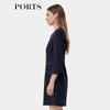 PORTS Women's 2025 Early Spring X-Shape V-Neck Midi Dress LT8D016TWB033