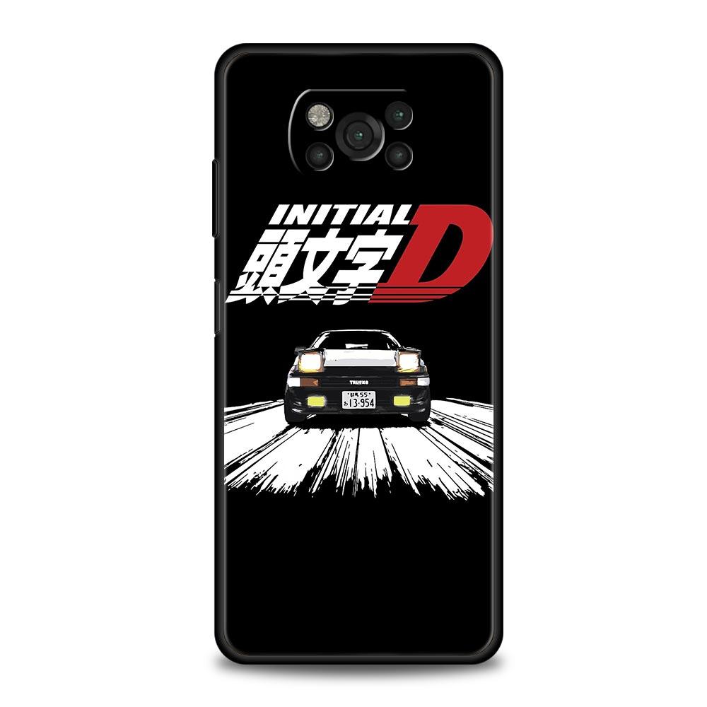 Чехол для телефона Initial D для Xiaomi Poco F7 Ultra F6 F5 F4 F3 X6 X5 X4 X3 NFC C51 C55 M4 GT 5G Мягкий ТПУ корпус Fundas Сумки