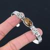 Daughters Day Deal 925 Silver Oval Bronzite Gemstone Leaf Wife Bangle Jewelry