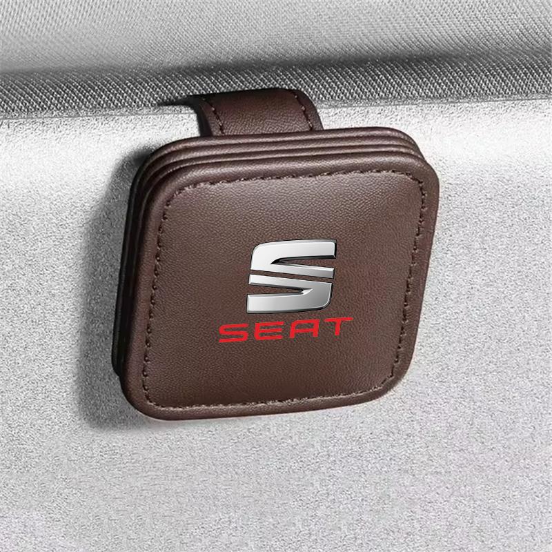 djbf10 Car Sunglasses Holder Eyeglasses Hanger Sun Visor Glasses Clip For Seat Leon Ibiza Alhambra Exeo Altea Arona Mii Car Accessories