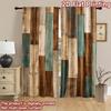 2D flat printing 2pcs Curtain Curtains Rustic Wooden Plank Arrangement Digital Printed Polyester Drapes Festive Curtains Use for