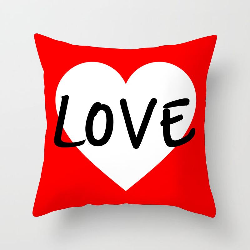 Modern Simple Pillowcase Peach Leather Velvet Sofa Pillowcase Valentine's Day Love Cushion
