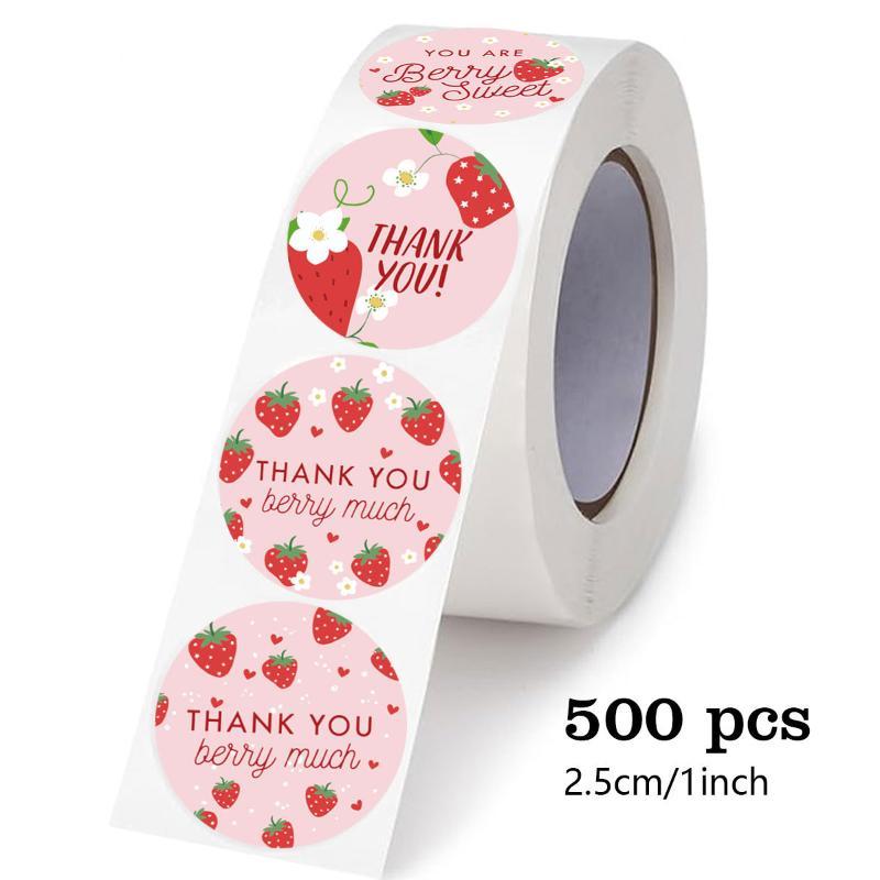 Cute Lemon Strawberry Stickers 500Pcs 2.5/3.8cm Waterproof Fruit Decals for Kids School Project Gift Box Decor
