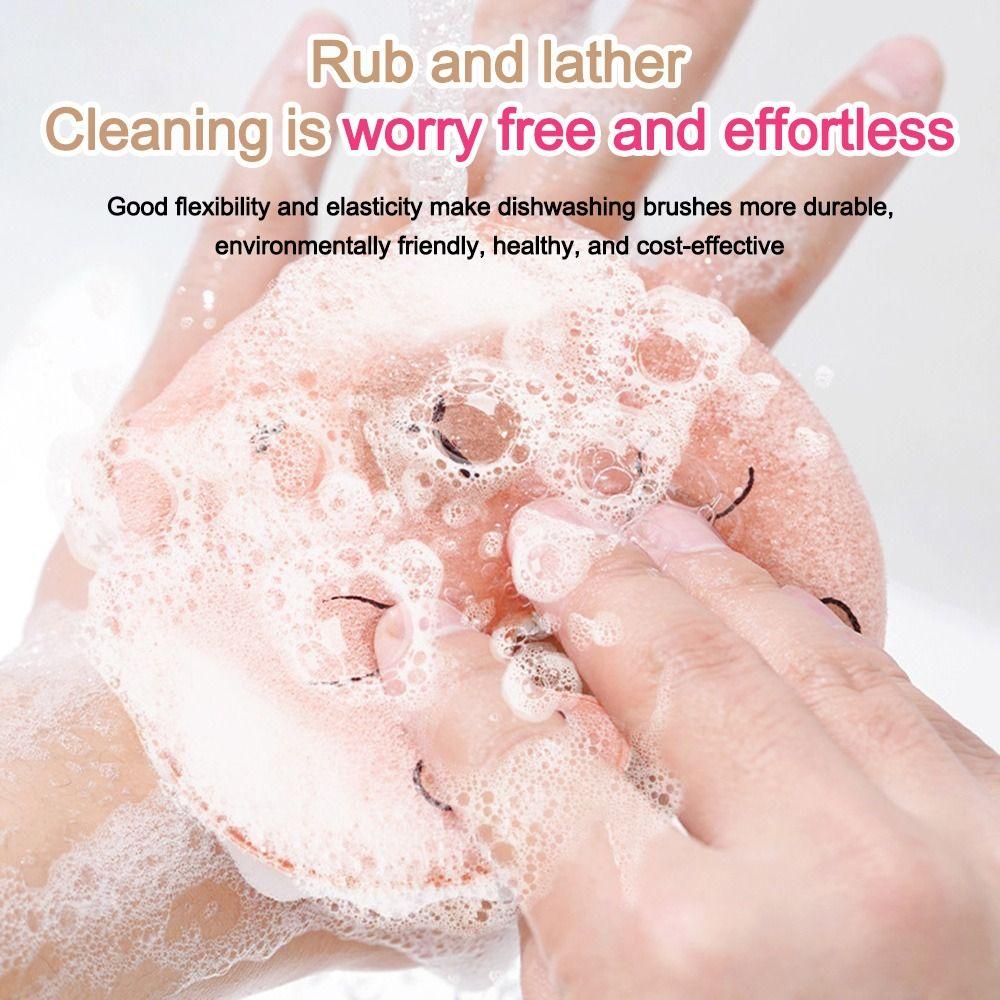 Новая Мультяшная Капибара Губка для Мытья Многоразовая с Держателем на Присоске Щетка для Чистки Абразивные Губки Чистящий Инструмент