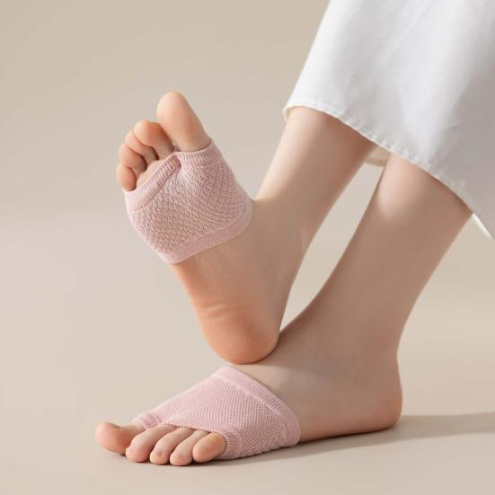 Женские носки с открытым носком, хлопковые, с полуноском, бесшовные, плоские, носки-лодочки, эластичные, массажные носки для передней части стопы, для облегчения боли