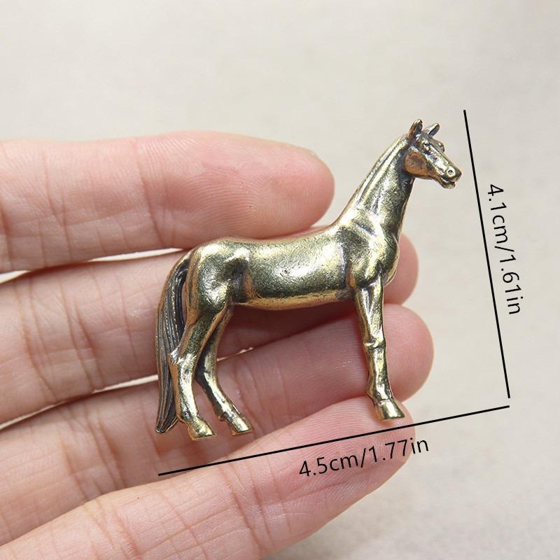 Mini Retro Lucky Brass Animal Frog Horse Monkey Statue Desk Ornament Cute Home Office Desk Exquisite Decorative