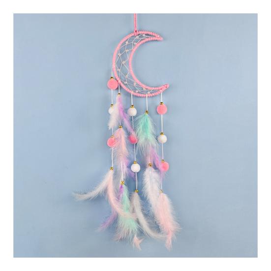 Красочные перья Ловец снов с полосой лампы Гостиная Спальня для Девочек Настенное искусство
