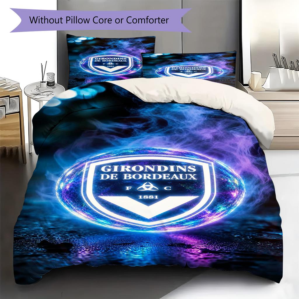 Bordeaux Bègles Pattern Bedding Set Quilt Cover Pillowcase Home Decor Gift (1 * duvet cover + 2 * pillowcase, without core)