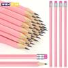 10/20 шт. Деревянный розовый свадебный карандаш с ластиком, карандаш HB для школы, искусства, офиса, рисования, эскизов, обучения