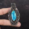 Кулон из хризоколлы, медная проволока, кулон, кулон ручной работы, замечательный кулон с драгоценным камнем, медные украшения, подарок для нее, ювелирные изделия из хризоколлы