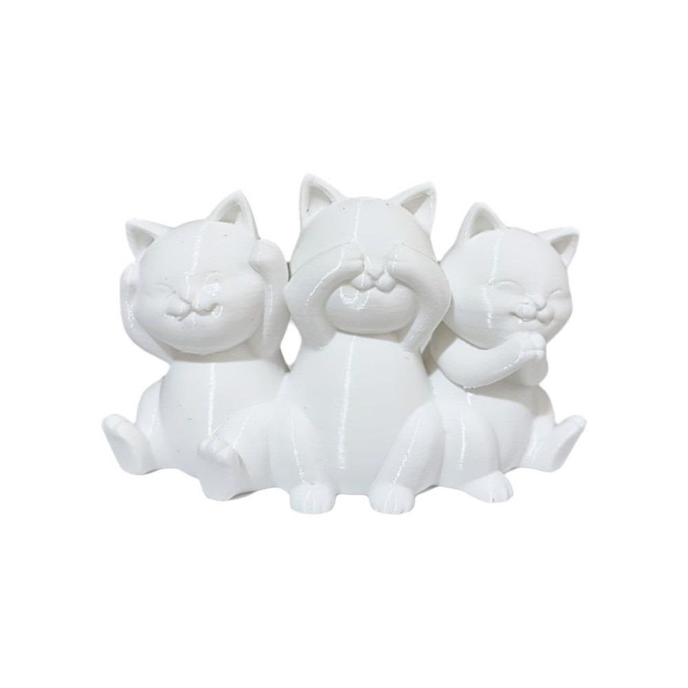 Simple Cartoon Desktop Cat Decorations 3D Printed Creative Three Cat Statues Funny Cat Ornament Gift