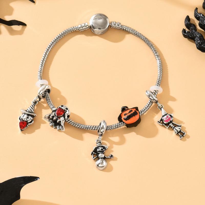 Halloween Pumpkin Bracelet Ornaments Niche Premium Hip Hop Cold Metal Ghost Bracelet