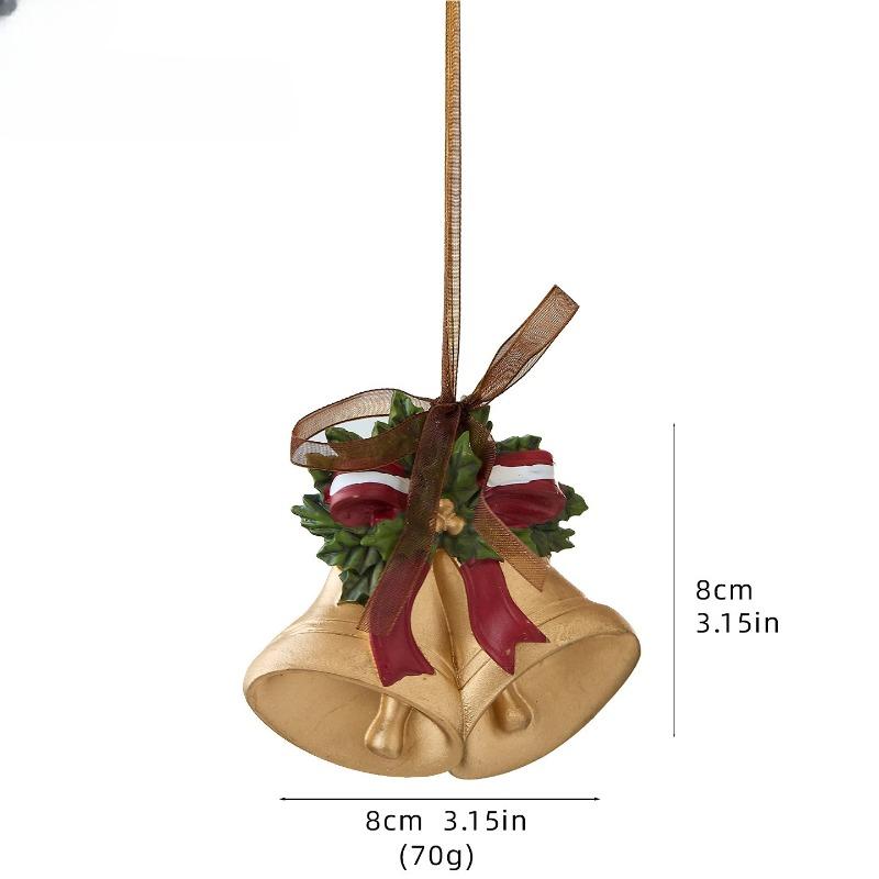 New Christmas Ornaments High-end three-dimensional retro resin old man gift bag bell pendant Christmas tree pendant