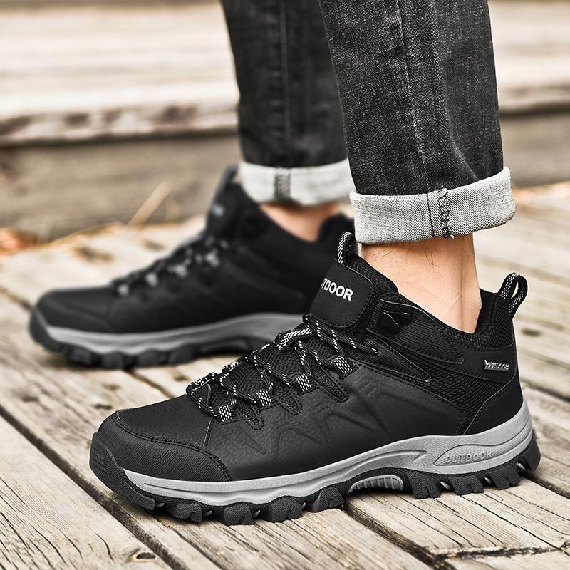 Походные ботинки, повседневные кроссовки, мокасины с круглым носком, нескользящие мужские осенние кроссовки, военные ботинки, кожаные модные зимние ботинки для мужчин