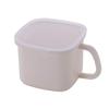 Fuji Enamel Storage Square Miso Airtight Container, Pot, Lid, Vanilla, C-KP.VA