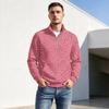 Men's Leopard Print Zip-Up Pullover Stand Collar Casual Wrinkle- Athletic Top for Fall Winter