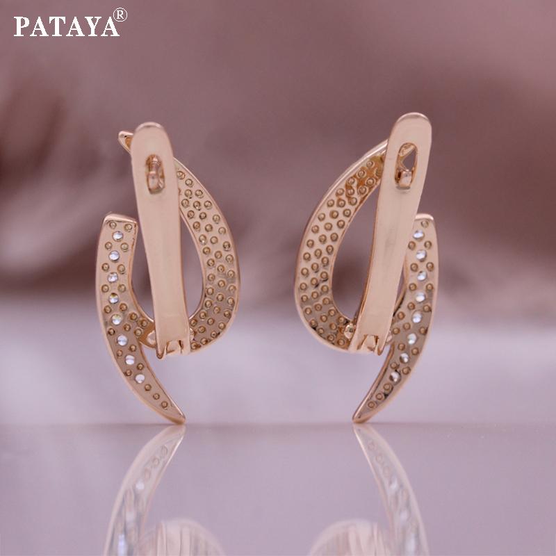 PATAYA Модные серьги журнала в стиле Gbstraction цвета розового золота с геометрическим рисунком