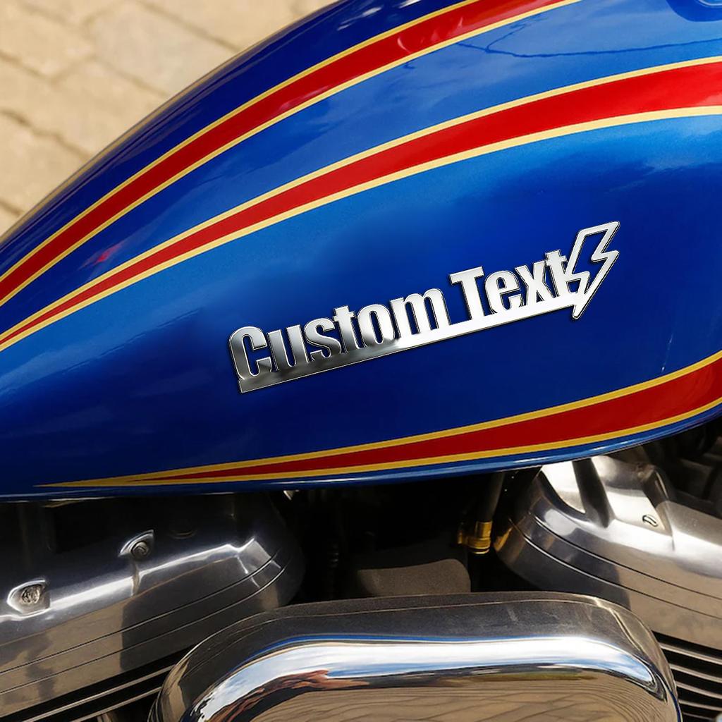 Classic Art Font Trendy Lightning 3D Metal Car Body Sticker Auto Rear Emblem Badge Custom Name Holder Logo Personalized Gifts