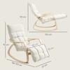 Upholstered Rocking Chair. Relaxing chair with armrests and steel frame. For living room, bedroom. Cream White