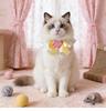 Elegant Rose Flower Ruffled Pet Collar Adjustable Plaid Fabric Neck Decoration For Kitten Small Cats Small Dogs Photo Costume