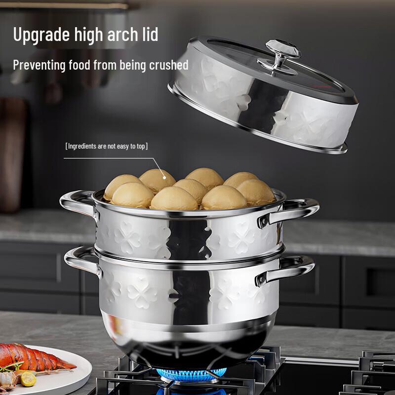 Macaiiroos 3-Layer 304 Stainless Steel Steamer Pot