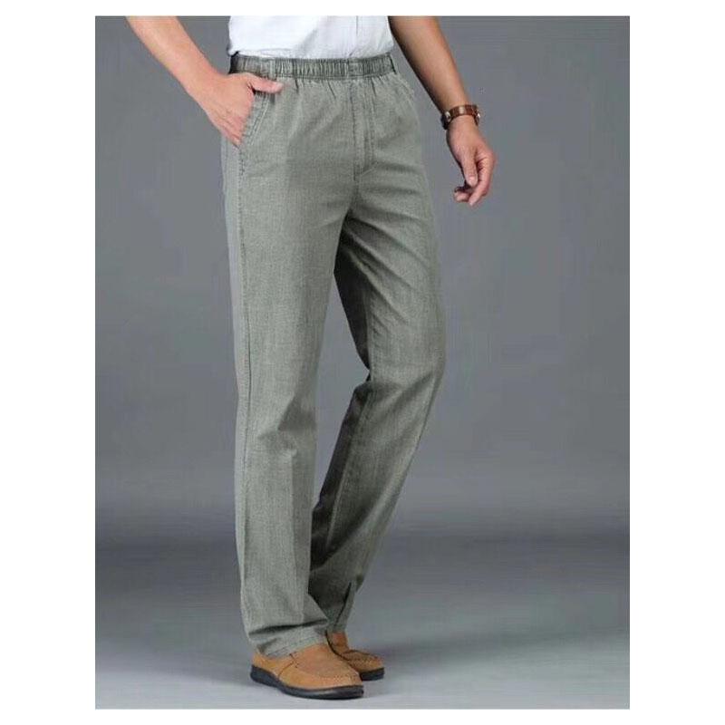 Новое поступление, осенне-летние повседневные штаны, натуральный хлопок, лен, высокая талия, большие размеры, льняные дышащие свободные мужские брюки
