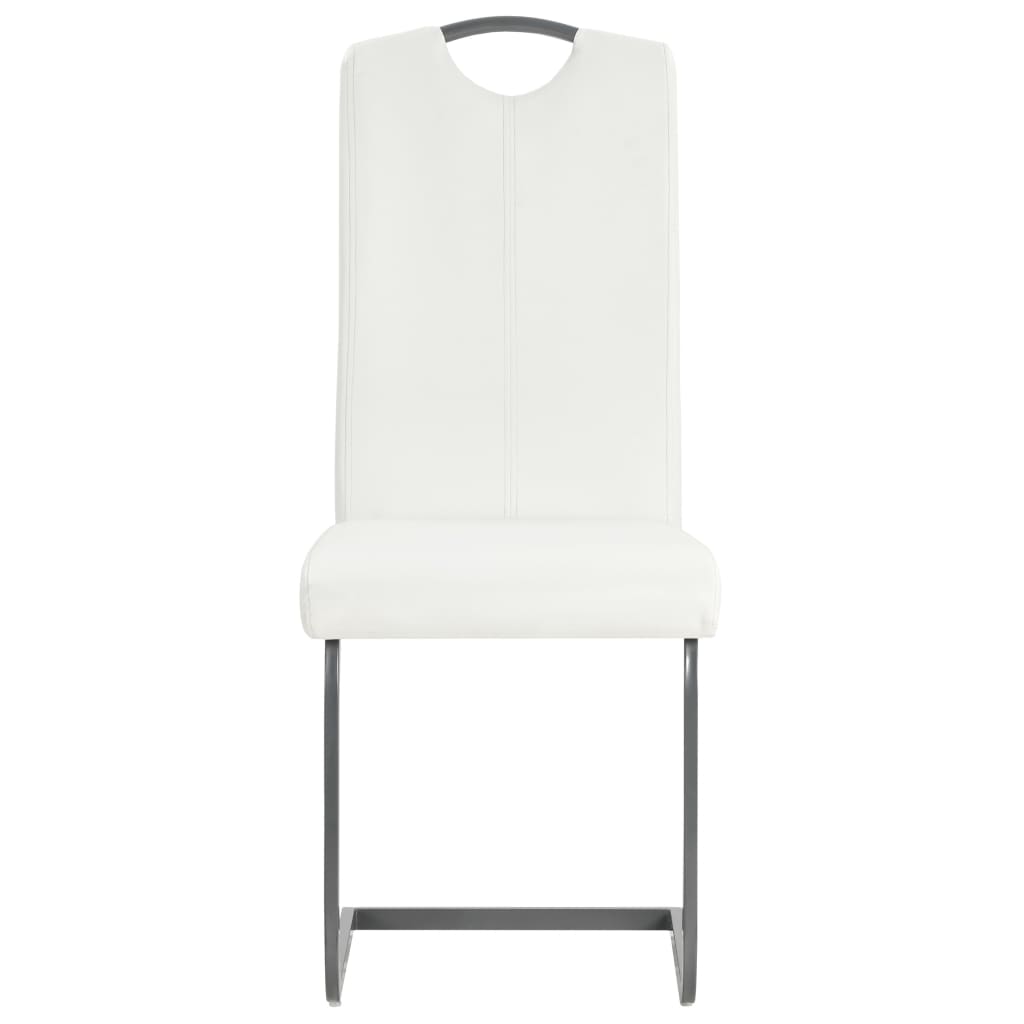 Cantilever Chairs 6 pcs. White Faux Leather