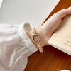 High-End Luxury Women's Wristwatch Elegant Green Jewelry Gemstone Quartz Bracelet Watch Gift for Women Fashion Dress Watch