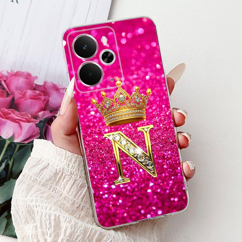 For Realme 14 5G Case RMX5075 Cover Cute Letters Soft Silicone Couple Phone Case For Realme 14 Pro Plus Funda Realme14 14T Coque
