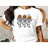 Funny Dancing Skeleton Halloween T-Shirt Spooky Graphic 100% Cotton Tee