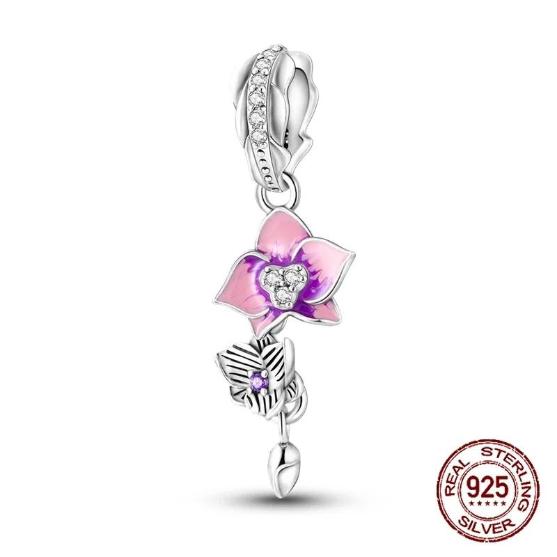 Copper Butterfly Sparkling Flower Iris Tulip Lavender Sunflower Beads Fit Original Bracelet Diy Bead Women Jewelry