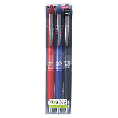 Pilot Disappearing Ballpoint Pen Frixion Point Knock 0.4 3 Colors LFPK75S43C