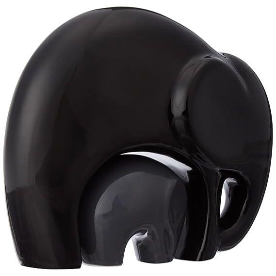 Новый домашний декор Happy Charm Elephant Mother and Child Set | Керамические фигурки с отделкой Piano Finish (Набор из 2 предметов, черный и серый)