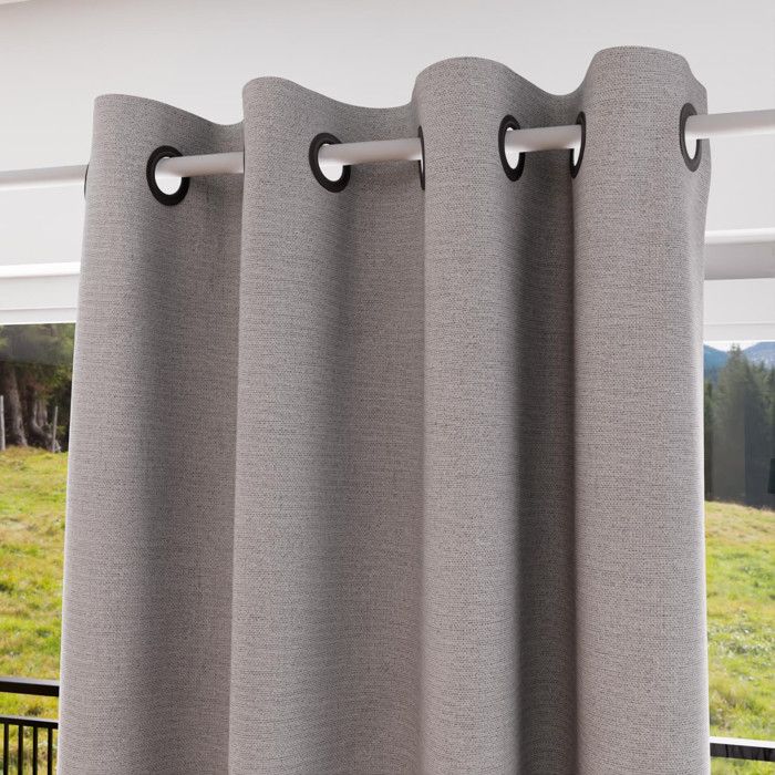 Insulating and 100% Blackout Eyelet Curtain 135x180 Cm ECLIPSE Gray, by Soleil D'ocre