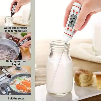 1PC-Портативный цифровой термометр для дома и путешествий - Компактный кухонный термометр для еды, ЖК-дисплей с мгновенным считыванием