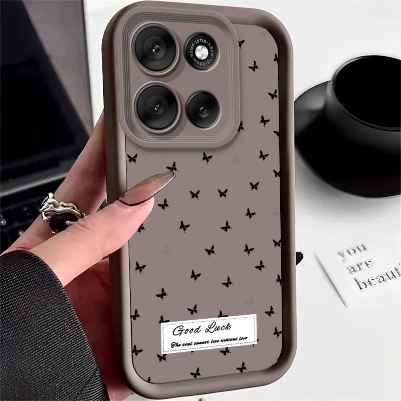 Для Motorola Moto G86 G56 G 86 MotoG56 MotoG86 Чехол Защита от падения Чехол для телефона с рисунком бабочки и цветка Мягкий силикон Конфетный защитный чехол