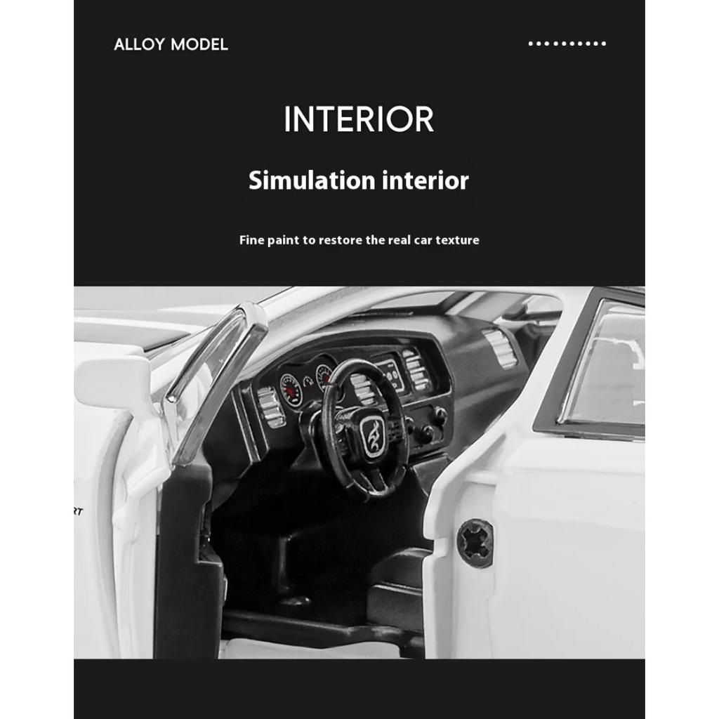 Масштабная модель автомобиля Dodge War Horse из литого сплава 1/32 со звуком и светом, амортизация колес, Игрушечная машина для детей, Подарок на день рождения для мальчиков