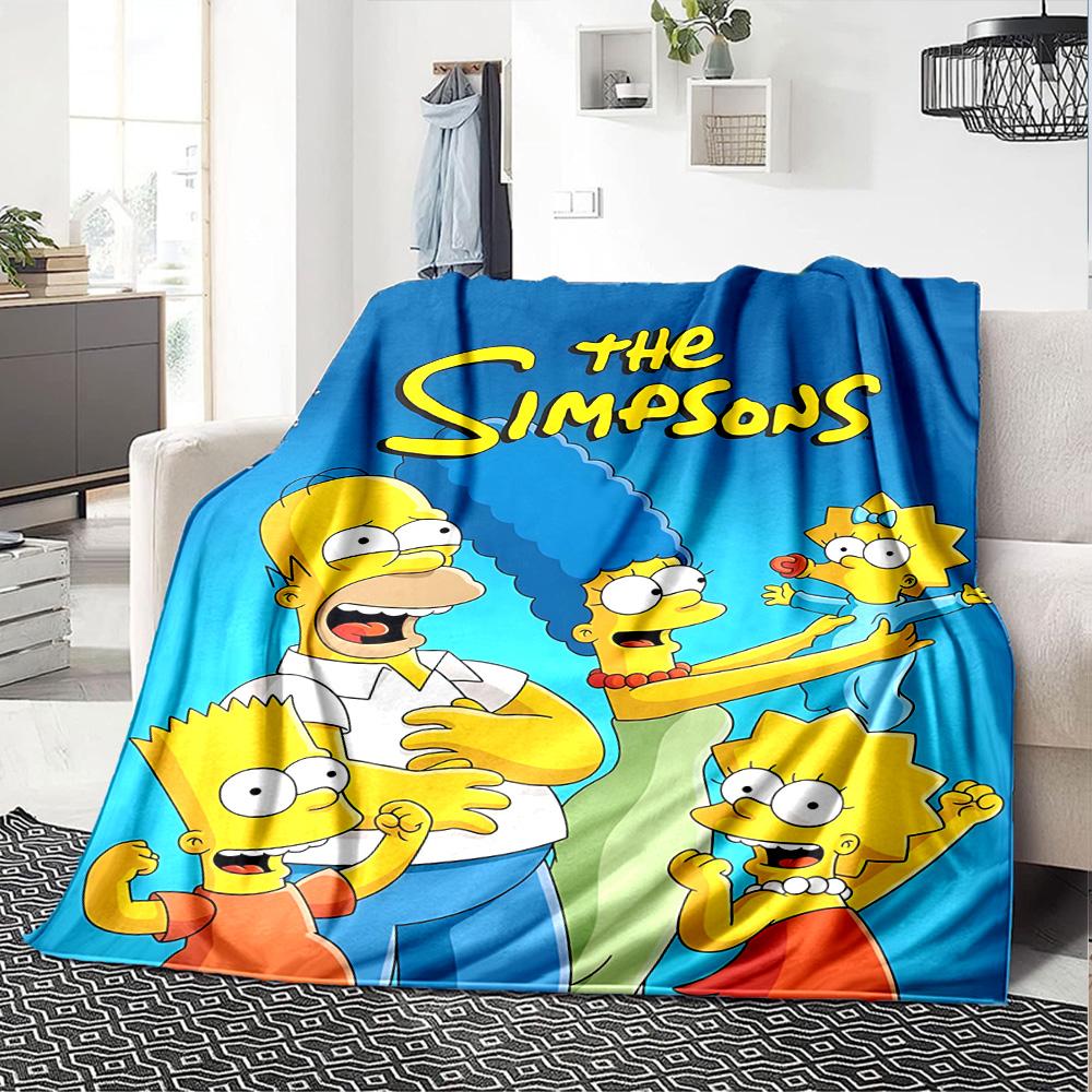 1pc Simpsons Family Portrait Flannel Blanket,Ultra Soft Warm Plush Throw for Home Bedroom Bed Sofa Cover Camping Picnic gift Y72440