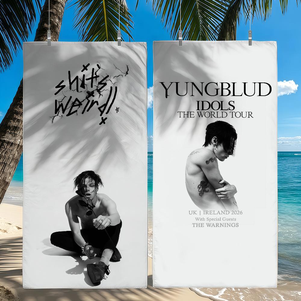 Певец YUNGBLUD Полотенце Отбеливатель Душ Ванна Путешествие Легкое Дружелюбное к Коже для Бассейна Кемпинга Круиза Лето