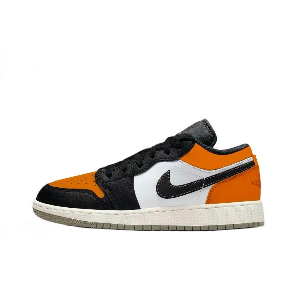 Jordan Air Jordan 1 Маленькая пряжка Потрескавшаяся кожа Устойчивая к истиранию Низкие винтажные баскетбольные кроссовки Унисекс 553558-092(Команда1119-)