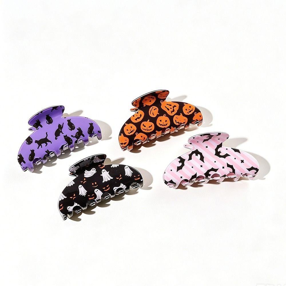 PVC Pumpki Hair Clip Skeleton Large Shark Clip Halloween Themed Halloween Hair Claw Club Events